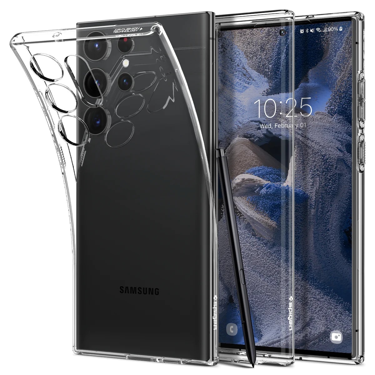 Samsung Galaxy S23 Ultra Beskyttelsessæt Cover Liquid Crystal, Skærmbeskytter, Linsebeskytter