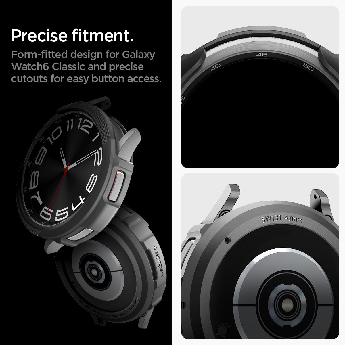 Samsung Galaxy Watch 6 Classic 43mm Cover Liquid Air sort