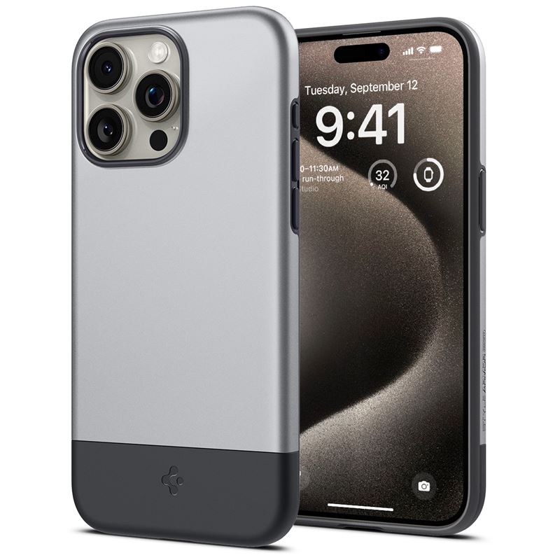 iPhone 15 Pro Max Cover Style Armor MagSafe Silver