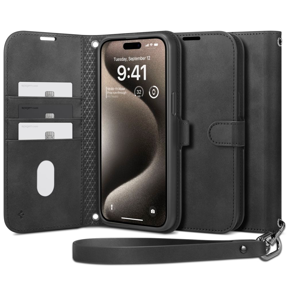 iPhone 15 Pro Wallet S Pro Cover Black