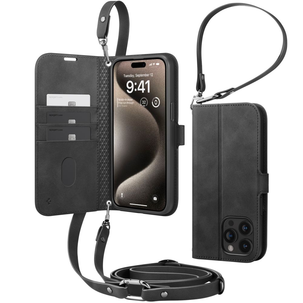 iPhone 15 Pro Wallet S Pro Cover Black