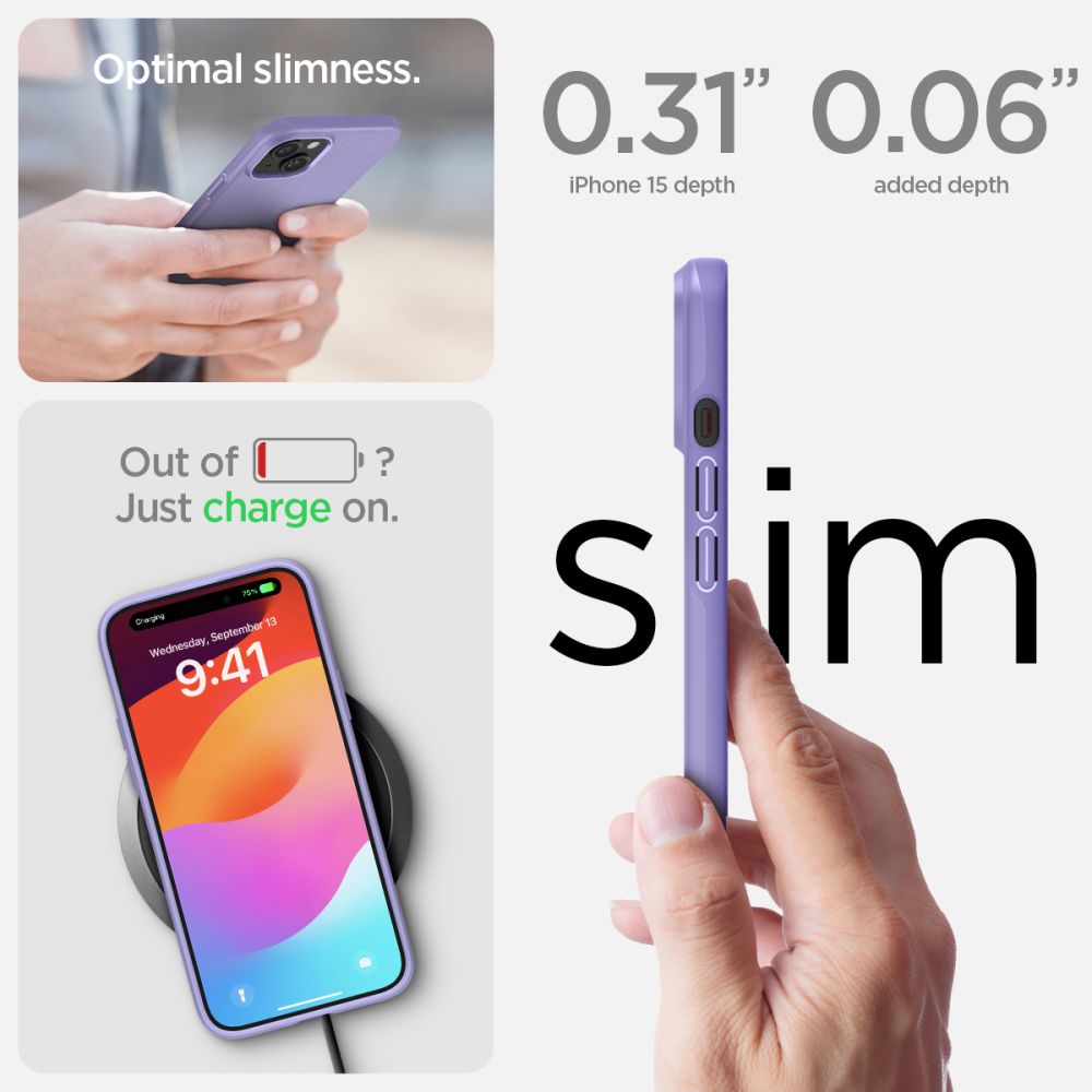 iPhone 15 Case Thin Fit Iris Purple