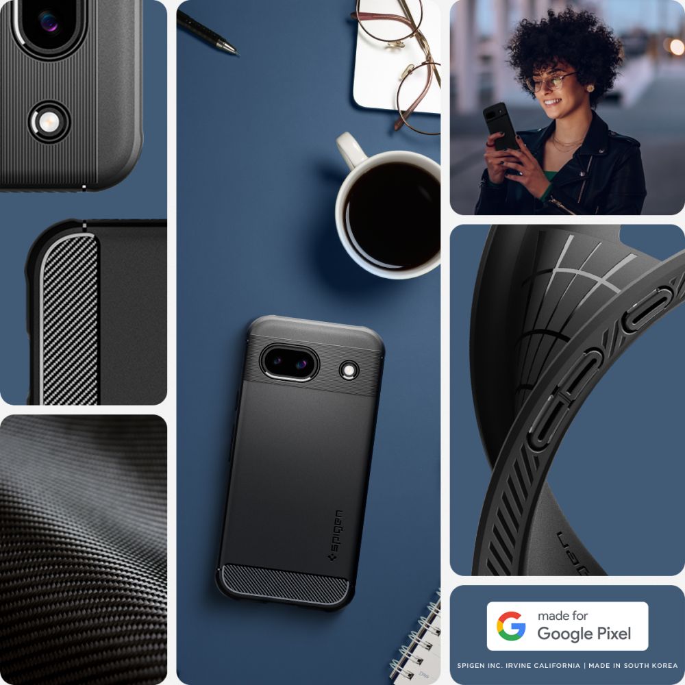 Google Pixel 8a Case Rugged Armor Black