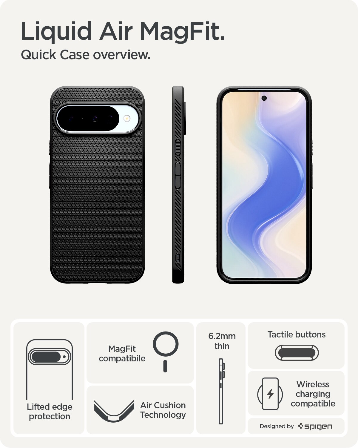 Google Pixel 10 Pro Case Liquid Air MagSafe Matte Black