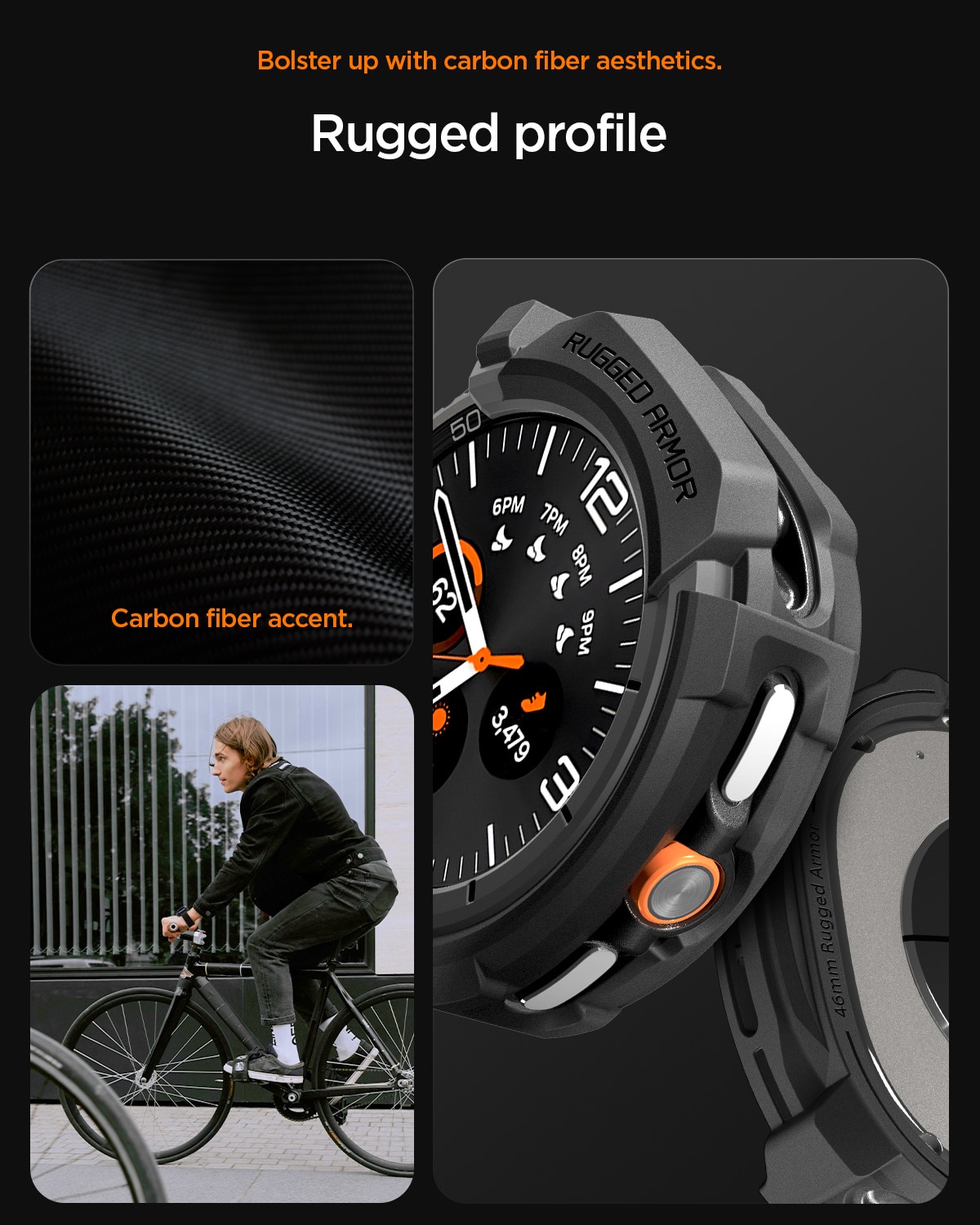 Samsung Galaxy Watch 8 Classic Case Rugged Armor Black