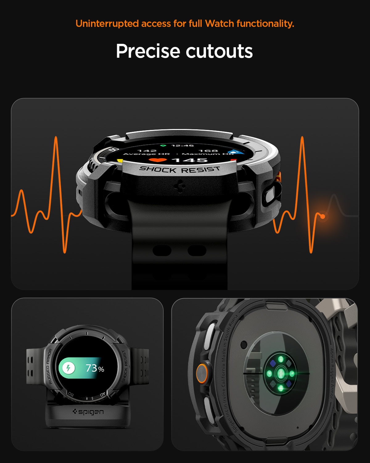 Samsung Galaxy Watch 8 Classic Case Rugged Armor Black