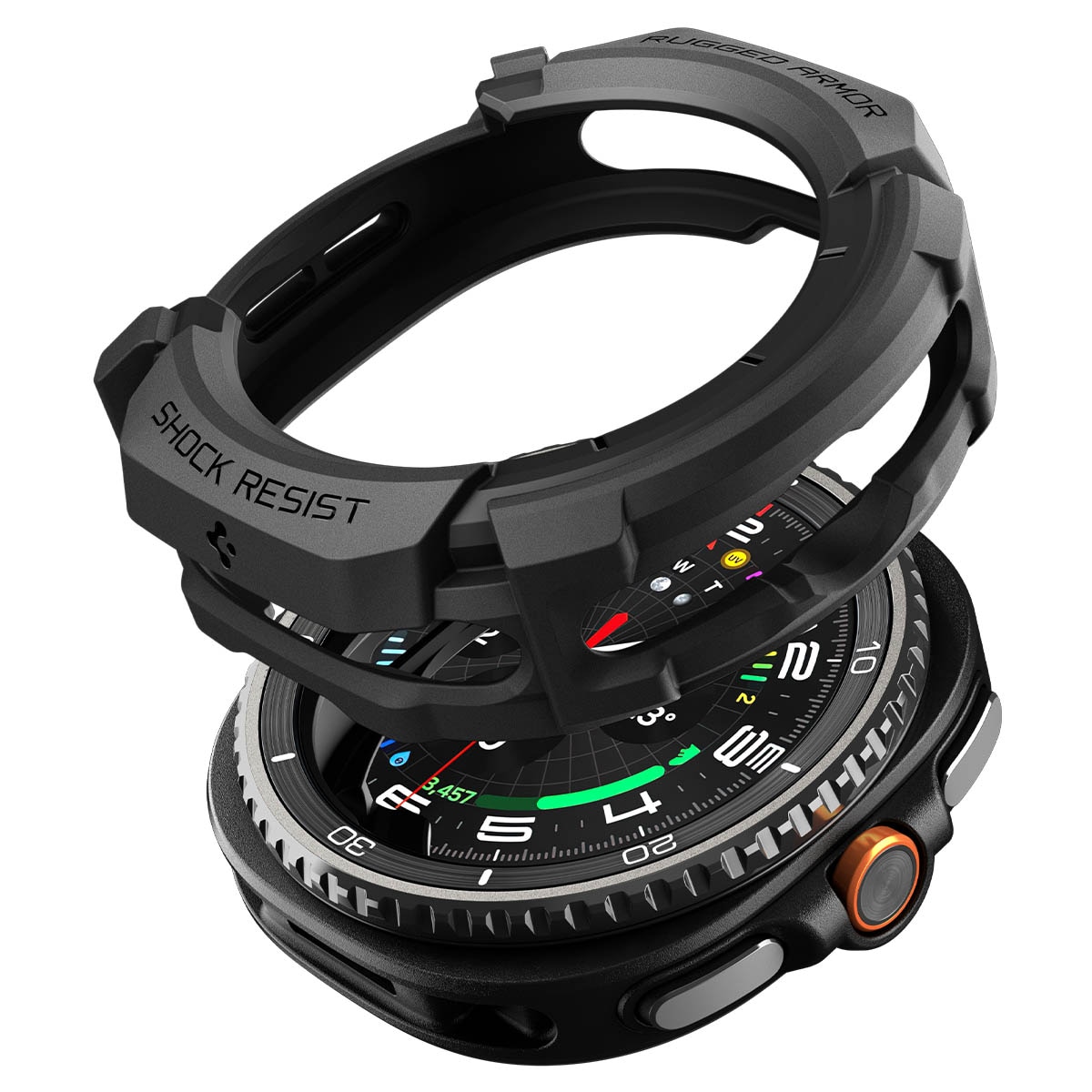 Samsung Galaxy Watch 8 Classic Case Rugged Armor Black
