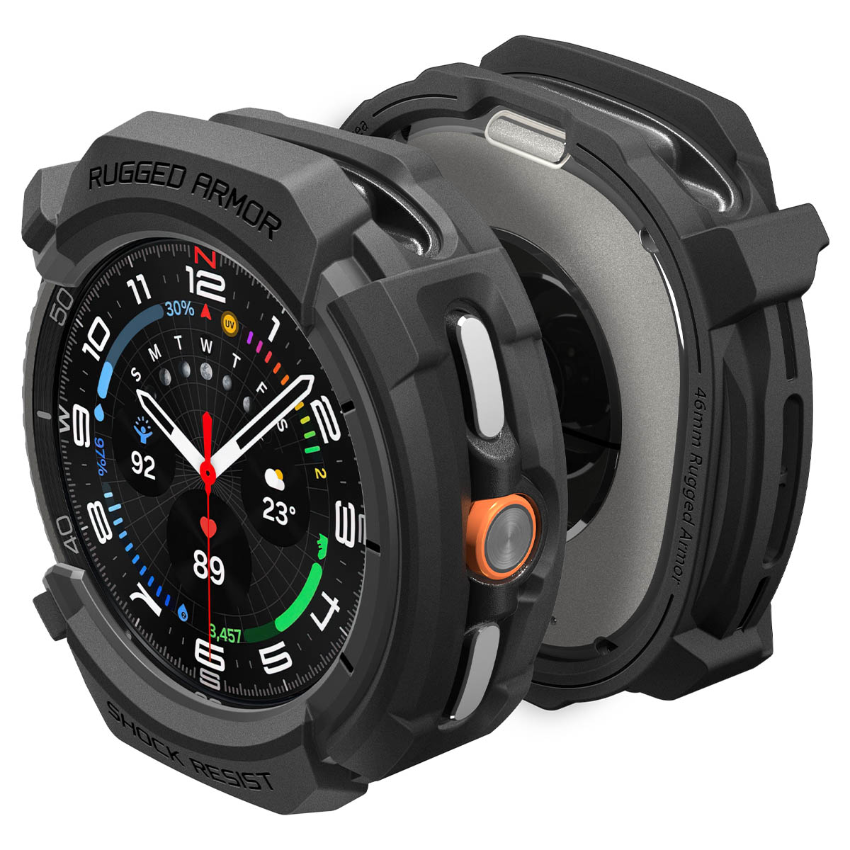 Samsung Galaxy Watch 8 Classic Case Rugged Armor Black