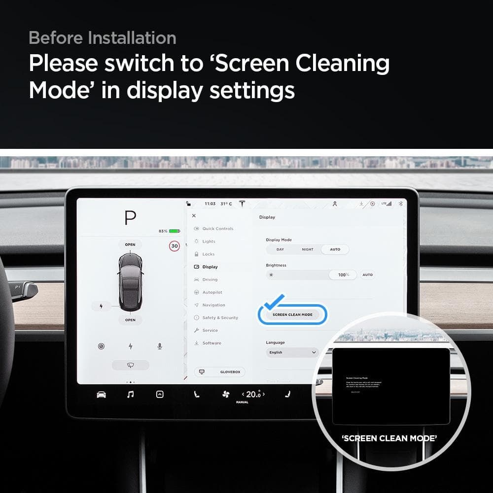 Tesla Model Y/3 GLAS.tR EZ Fit Anti-Glare