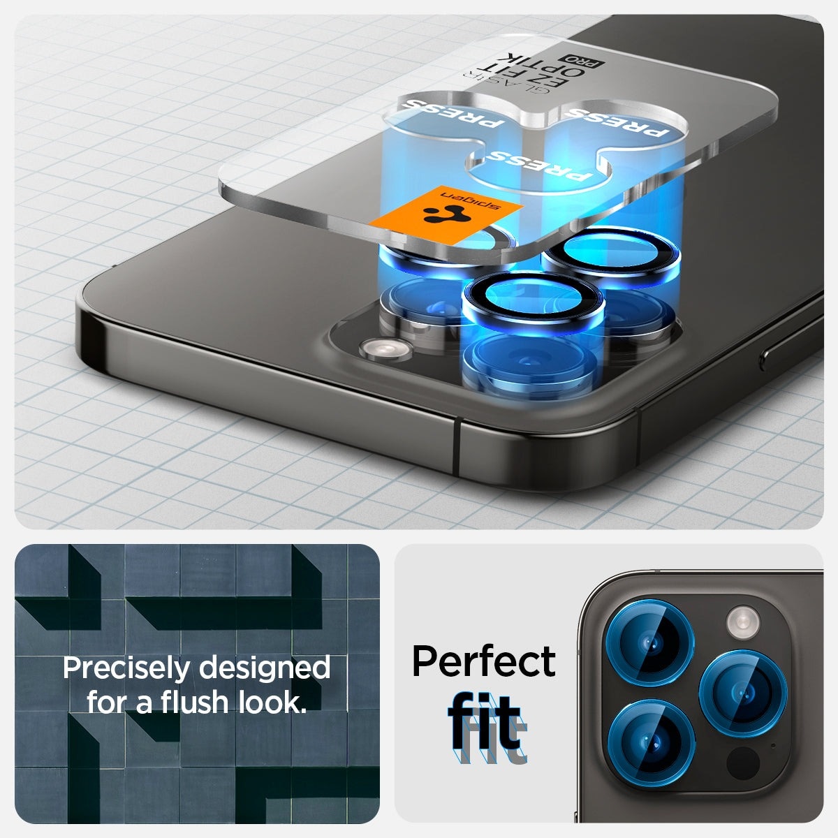iPhone 15 Pro EZ Fit Optik Pro Lens Protector (2-pack) Black