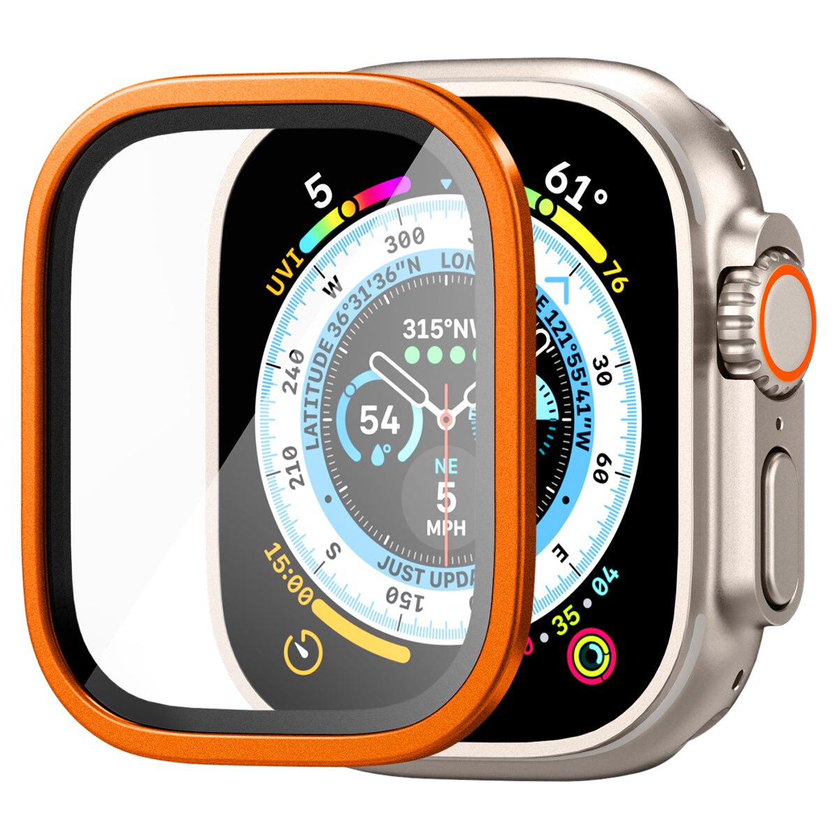 Apple Watch Ultra 49mm Screen Protector Glas.tR Slim Pro orange