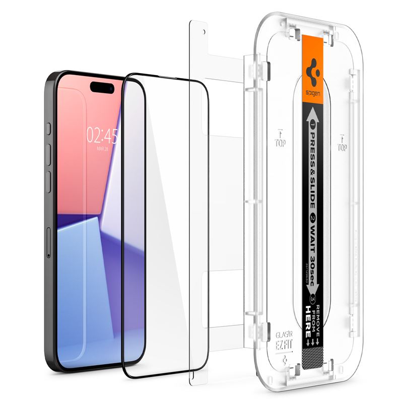 iPhone 15 Pro Max Screen Protector GLAS.tR Full Cover EZ Fit (2-pack) Black