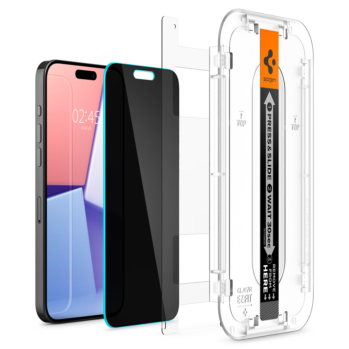 iPhone 15 Pro Max Screen Protector Privacy GLAS.tR EZ Fit (2-pack)