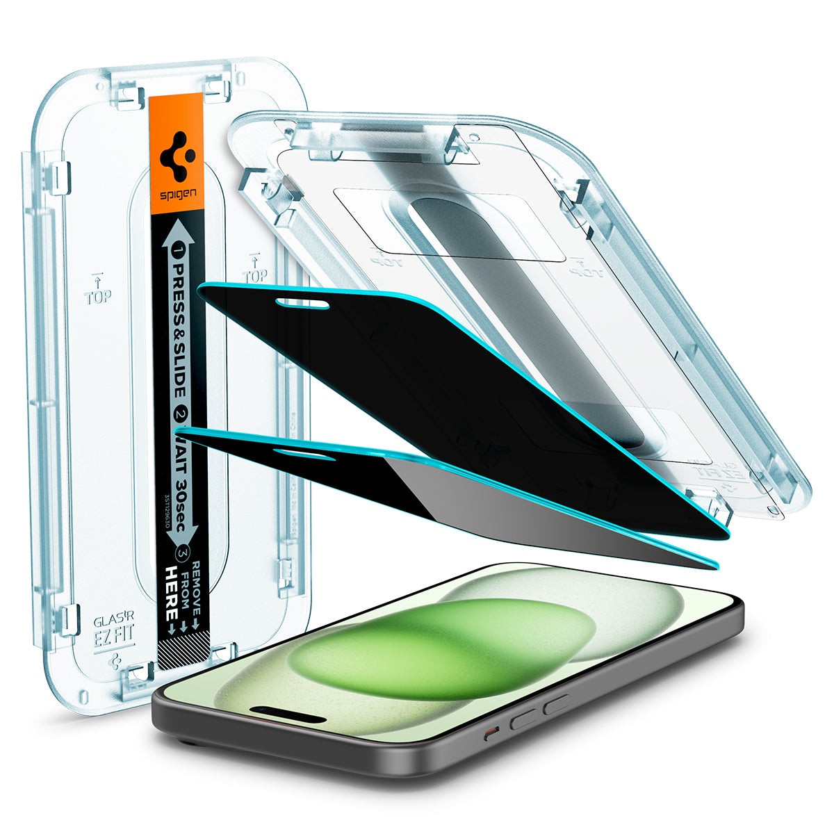 iPhone 15 Plus Screen Protector Privacy GLAS.tR EZ Fit (2-pack)