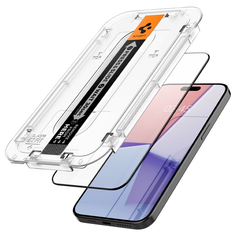 iPhone 15 Pro Screen Protector GLAS.tR Full Cover EZ Fit (2-pack) Black