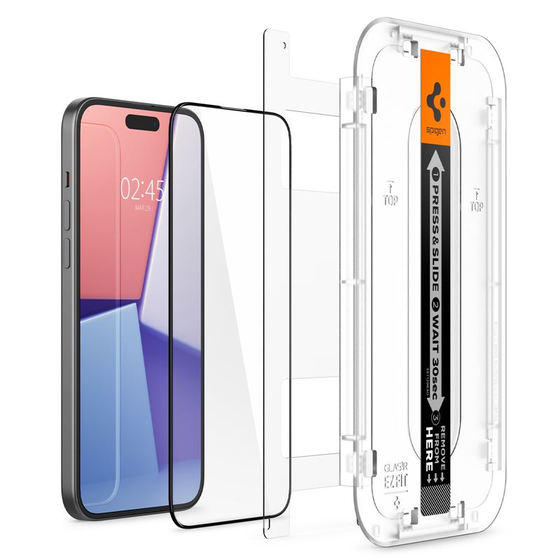 iPhone 15 Screen Protector GLAS.tR Full Cover EZ Fit (2-pack) Black