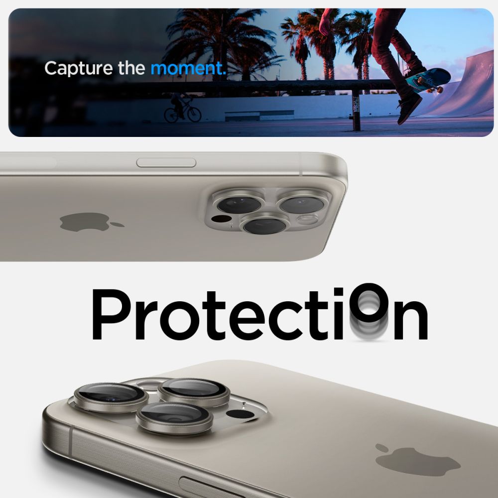 iPhone 15 Pro Max EZ Fit Optik Pro Lens Protector (2-pack) Natural Titanium