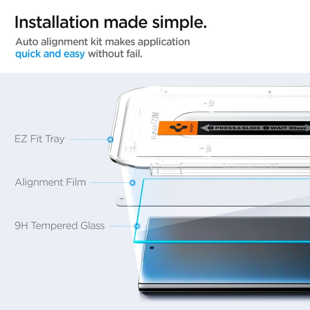 Samsung Galaxy S24 Ultra Screen Protector GLAS.tR EZ Fit (2-pack)