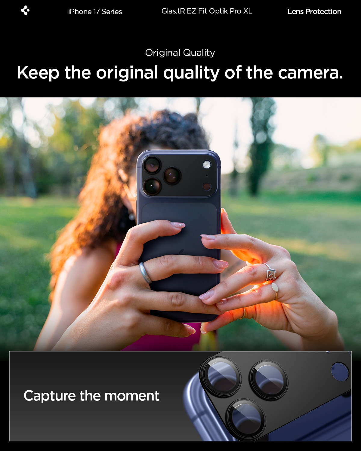 iPhone 17 Pro Glas.tR EZ Fit Optik Pro XL  Sort