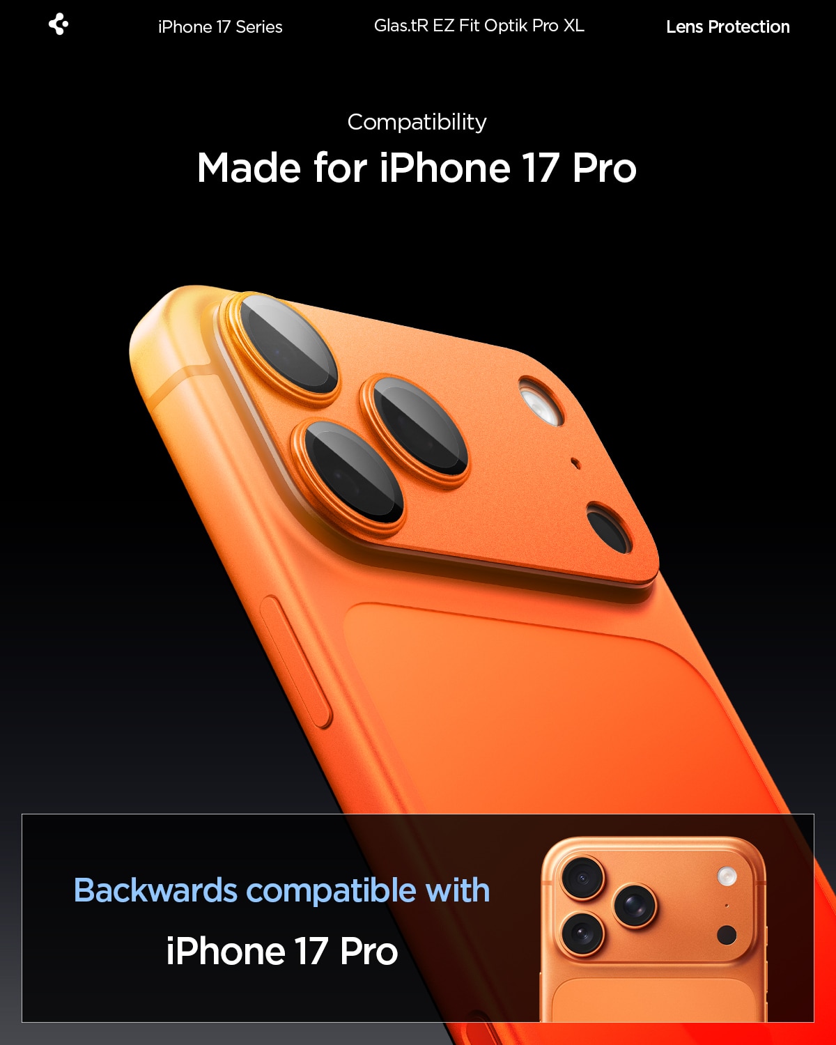 iPhone 17 Pro Glas.tR EZ Fit Optik Pro XL  Orange