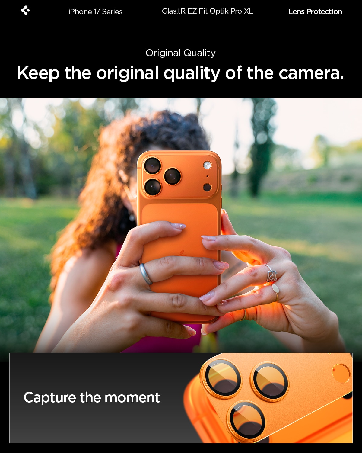 iPhone 17 Pro Glas.tR EZ Fit Optik Pro XL  Orange