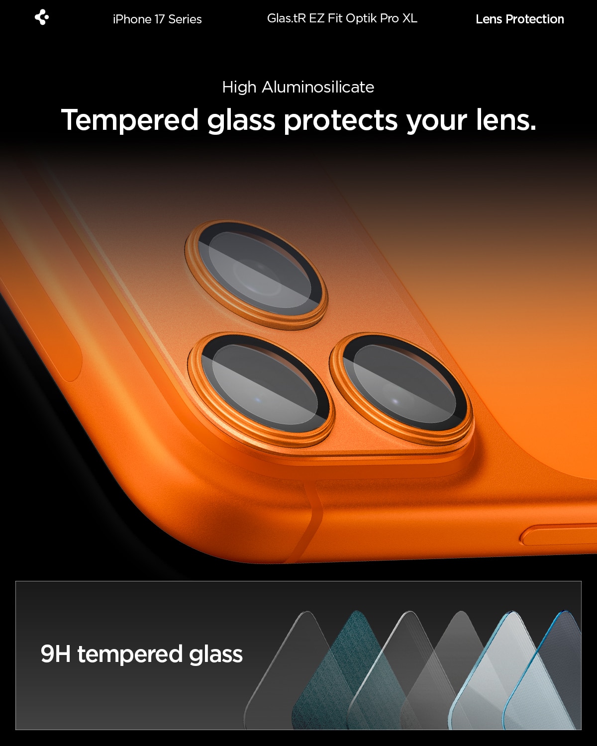 iPhone 17 Pro Glas.tR EZ Fit Optik Pro XL  Orange