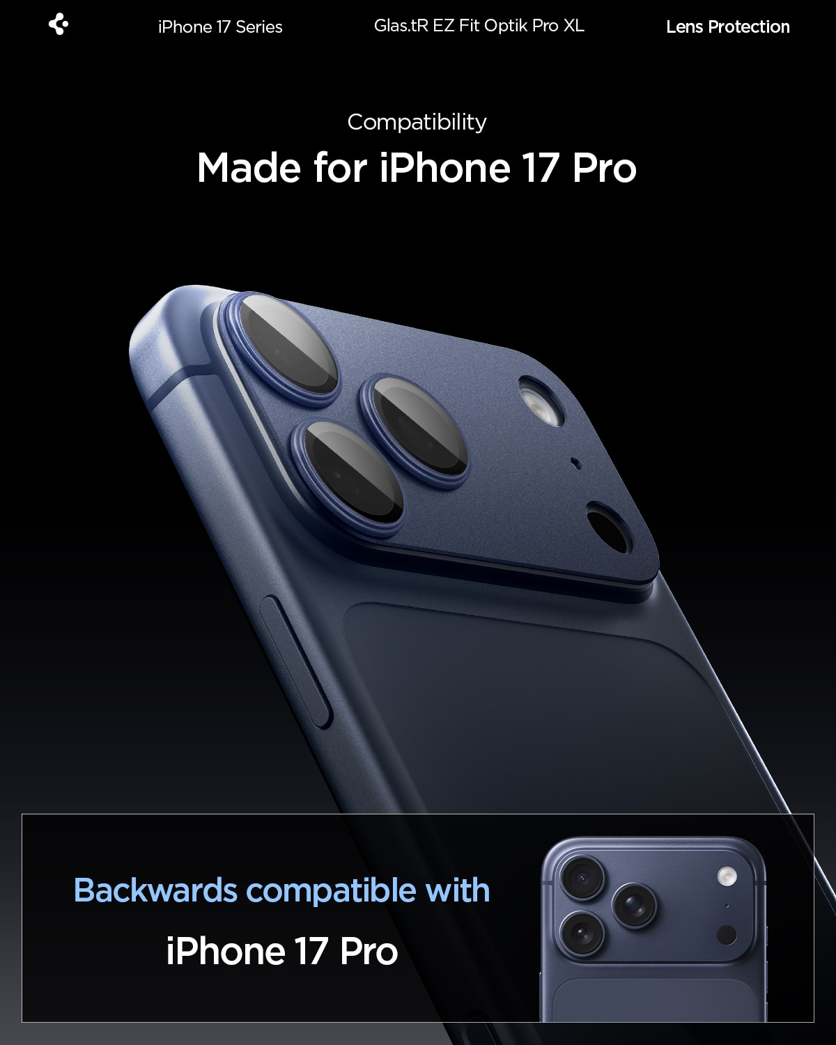 iPhone 17 Pro Glas.tR EZ Fit Optik Pro XL  Blå