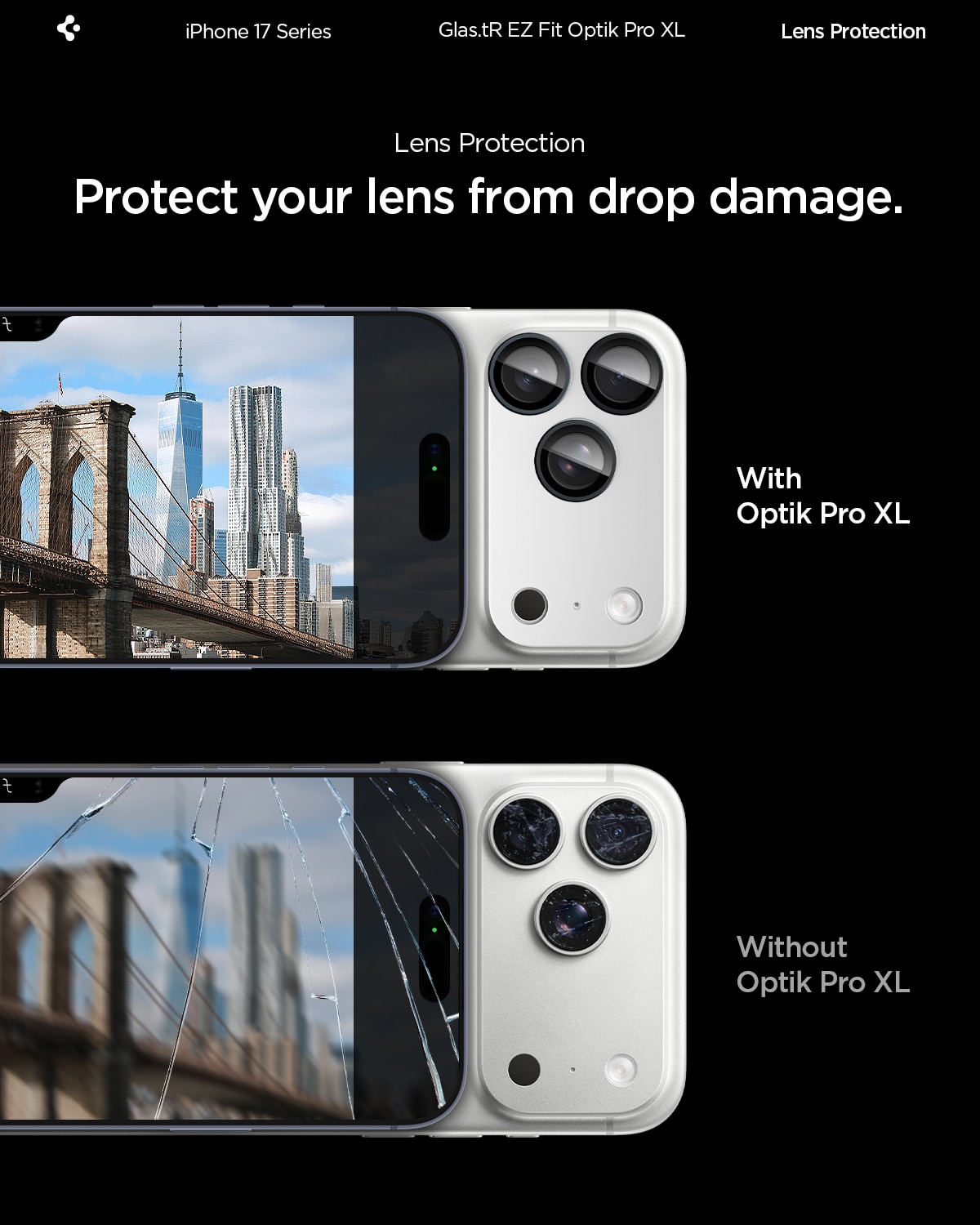 iPhone 17 Pro Glas.tR EZ Fit Optik Pro XL  Sølv