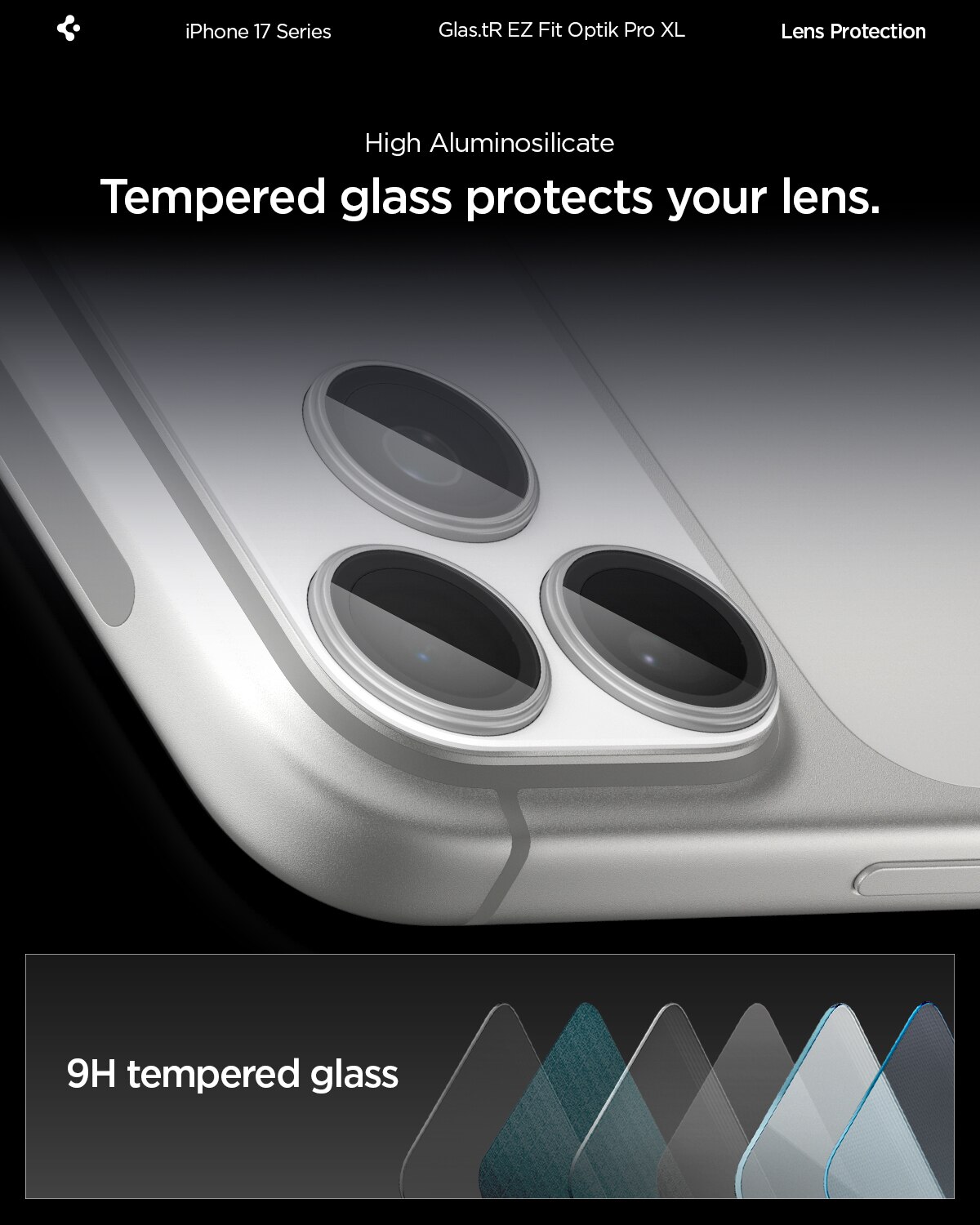 iPhone 17 Pro Glas.tR EZ Fit Optik Pro XL  Sølv