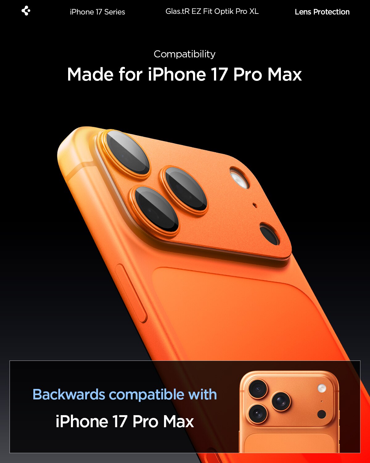 iPhone 17 Pro Max Glas.tR EZ Fit Optik Pro XL  Orange