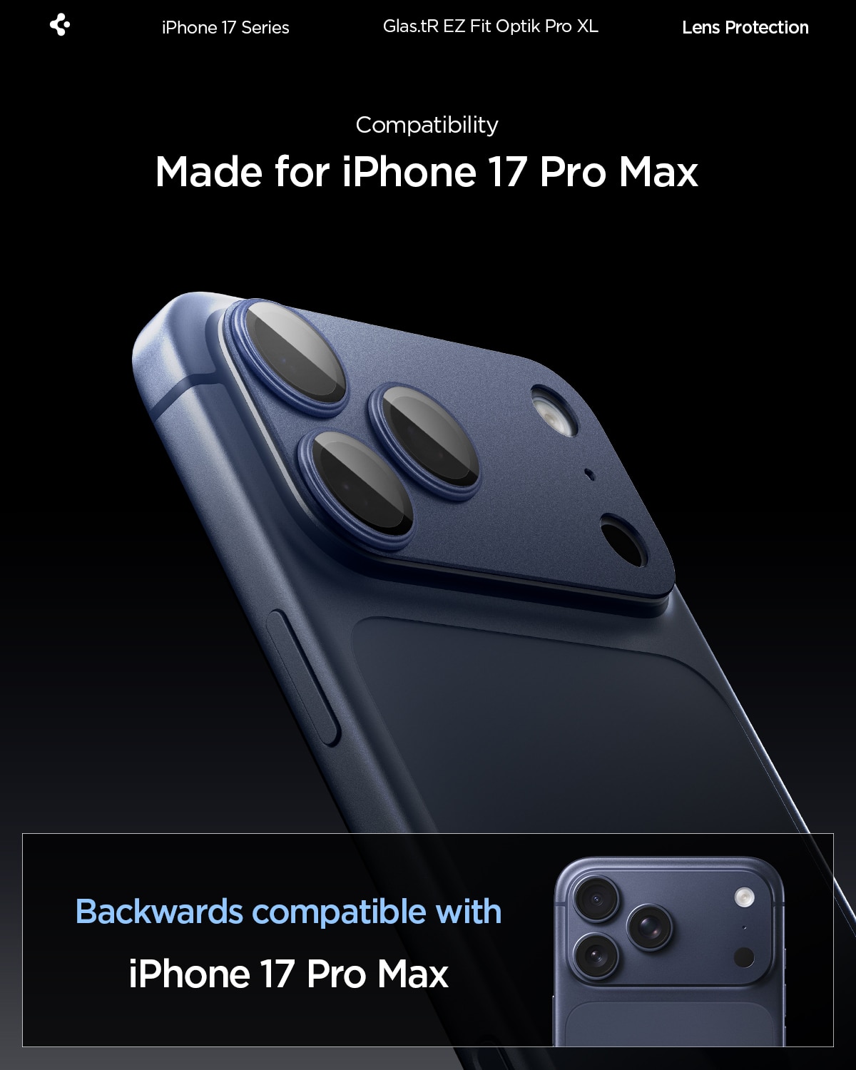 iPhone 17 Pro Max Glas.tR EZ Fit Optik Pro XL  Blå