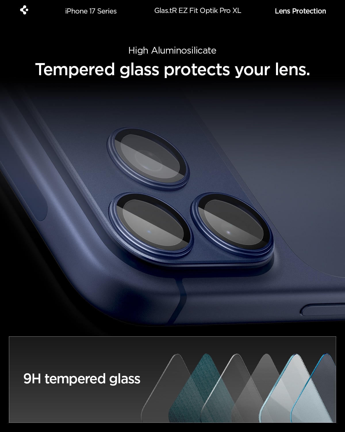 iPhone 17 Pro Max Glas.tR EZ Fit Optik Pro XL  Blå