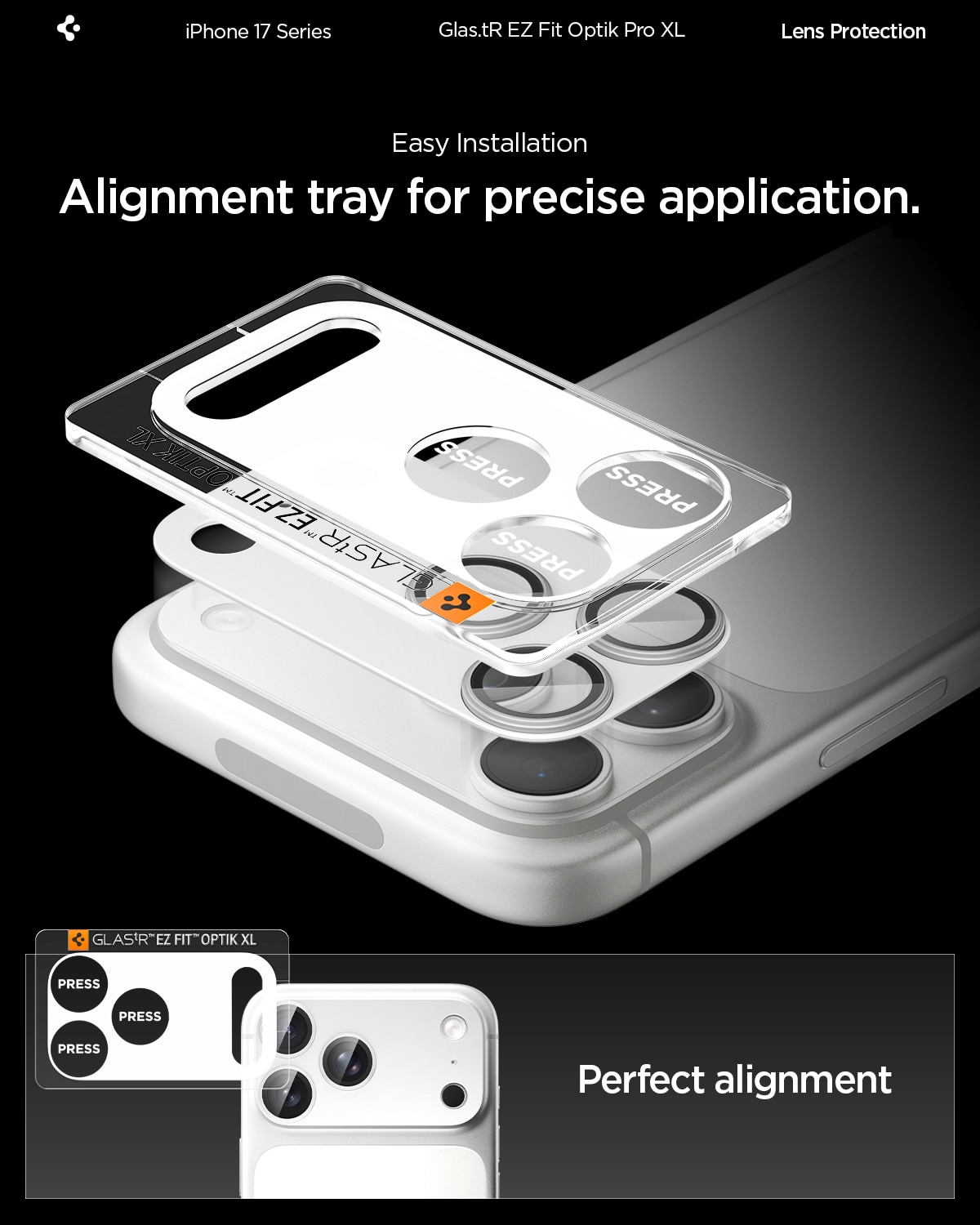 iPhone 17 Pro Max Glas.tR EZ Fit Optik Pro XL  Sølv