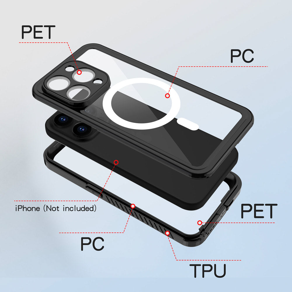 AMN Waterproof Case MagSafe iPhone 15 Pro Black