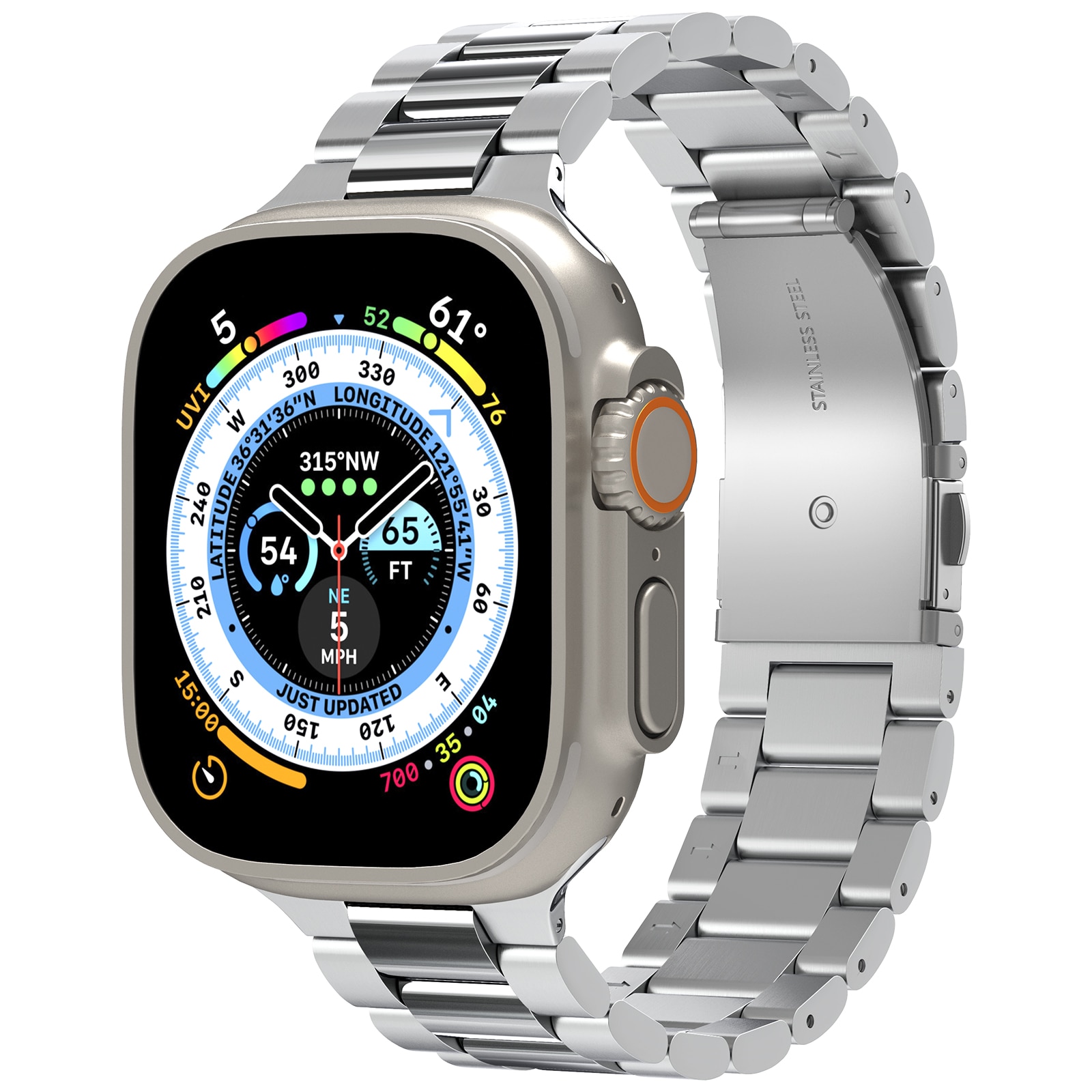 Apple Watch 45mm Series 9 Armbånd Modern Fit 316L Silver