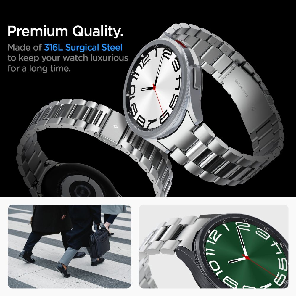 Galaxy Watch 6 Classic 47mm Modern Full-Fit Metal Band Silver