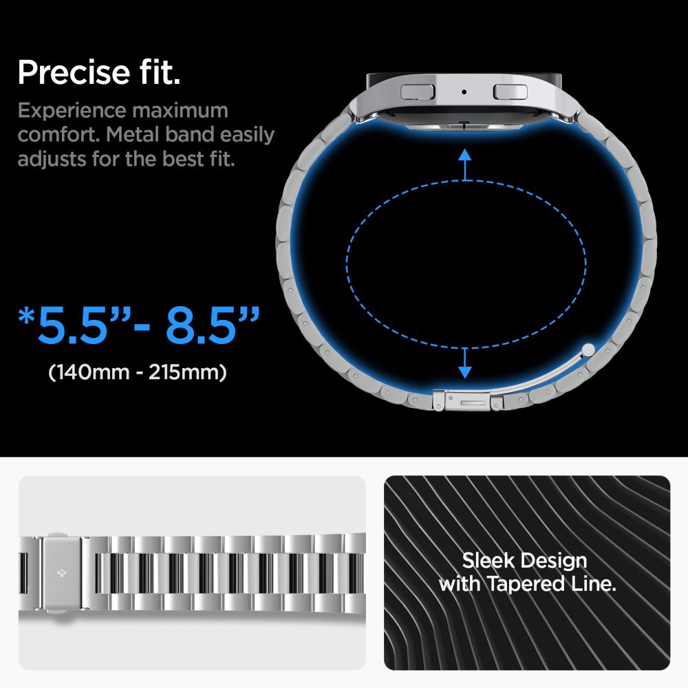 Samsung Galaxy Watch 6 44mm Modern Full-Fit Metal Band Silver