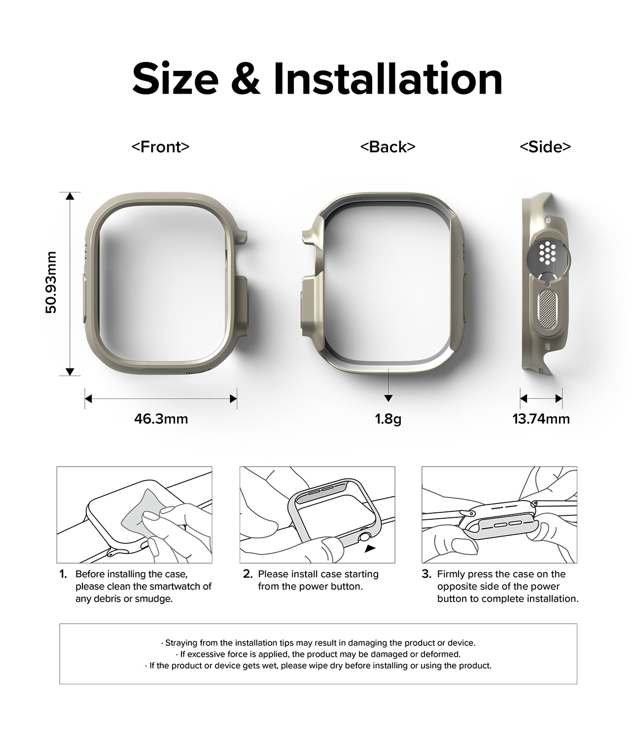 Slim Case (2-pack) Apple Watch Ultra 2 49mm Titanium Gray & Clear