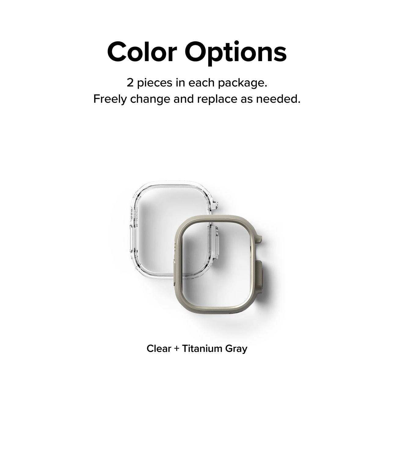 Slim Case (2-pack) Apple Watch Ultra 49mm Titanium Gray & Clear