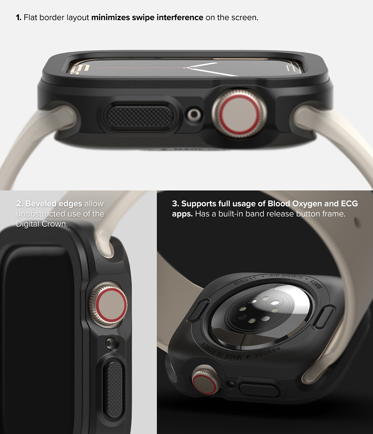 Air Sports Case Apple Watch 45mm Series 8 Black