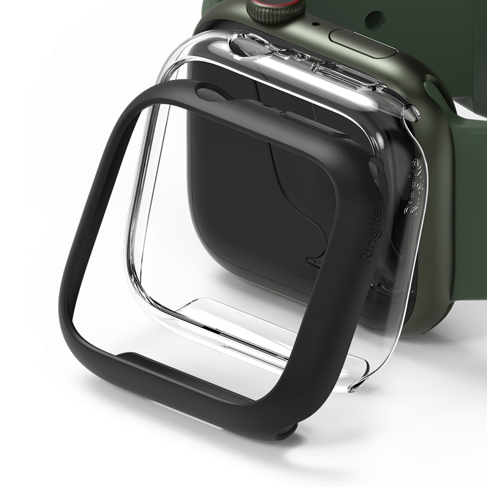 Slim Case (2-pack) Apple Watch 41mm Series 7  Matte Black & Clear