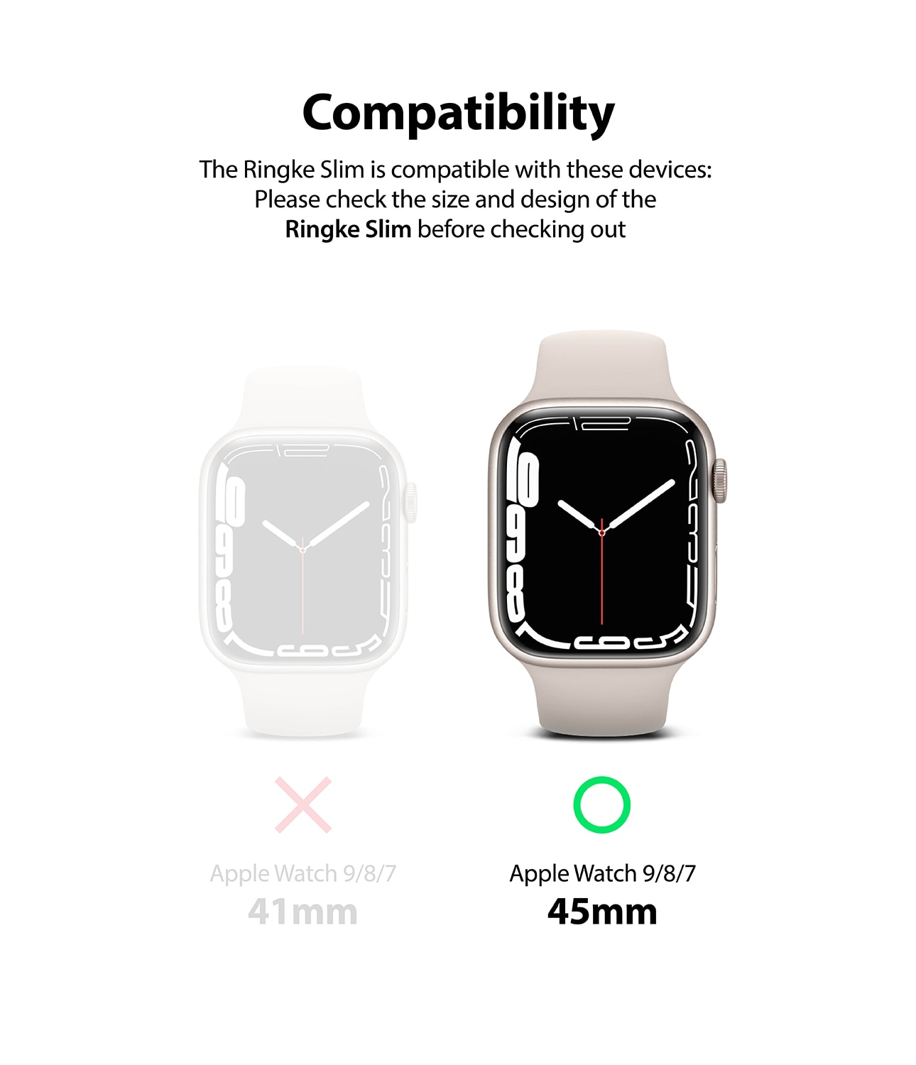 Slim Case (2-pack) Apple Watch 45mm Series 9 Pink & Clear