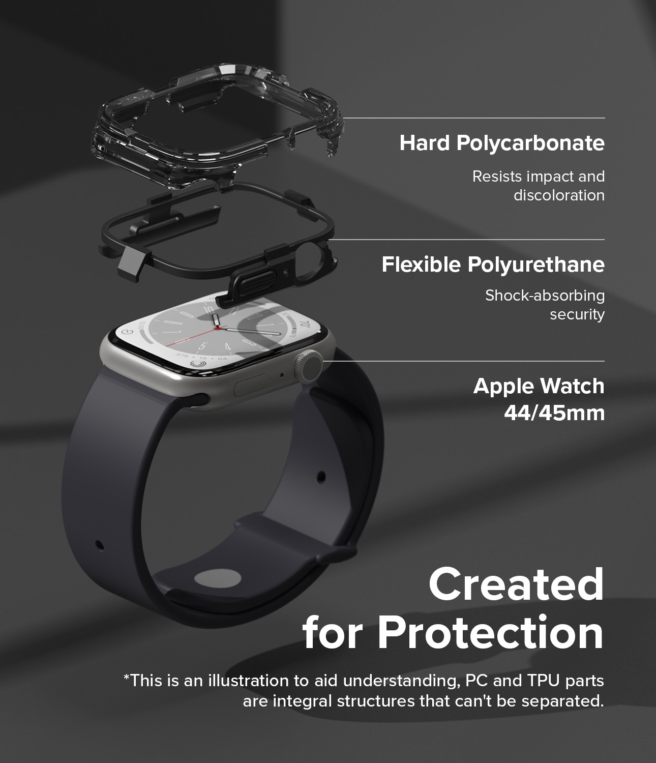 Fusion Bumper Apple Watch 45mm Series 7 Black