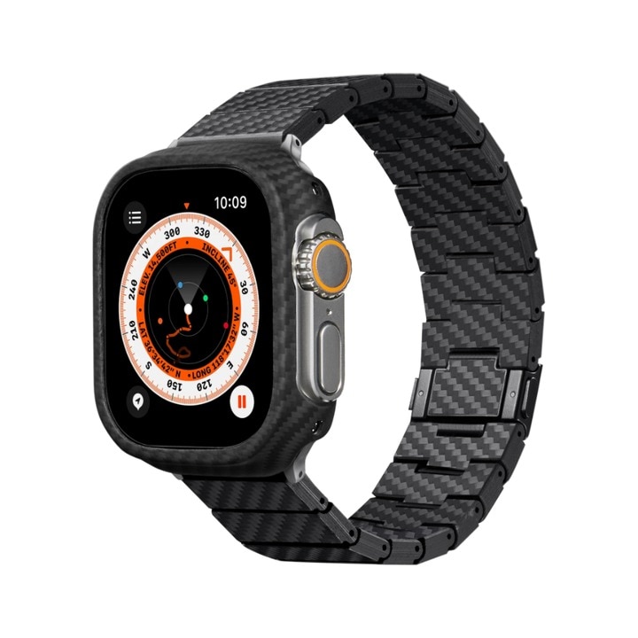 Apple Watch 45mm Series 7 Armbånd Modern Carbon Fiber Black