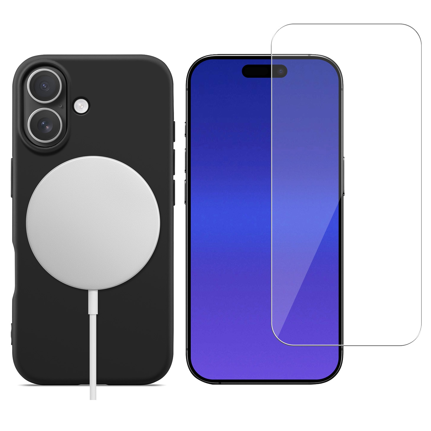 iPhone 17 Kit TPU-cover MagSafe og skærmbeskyttelse i glas Sort