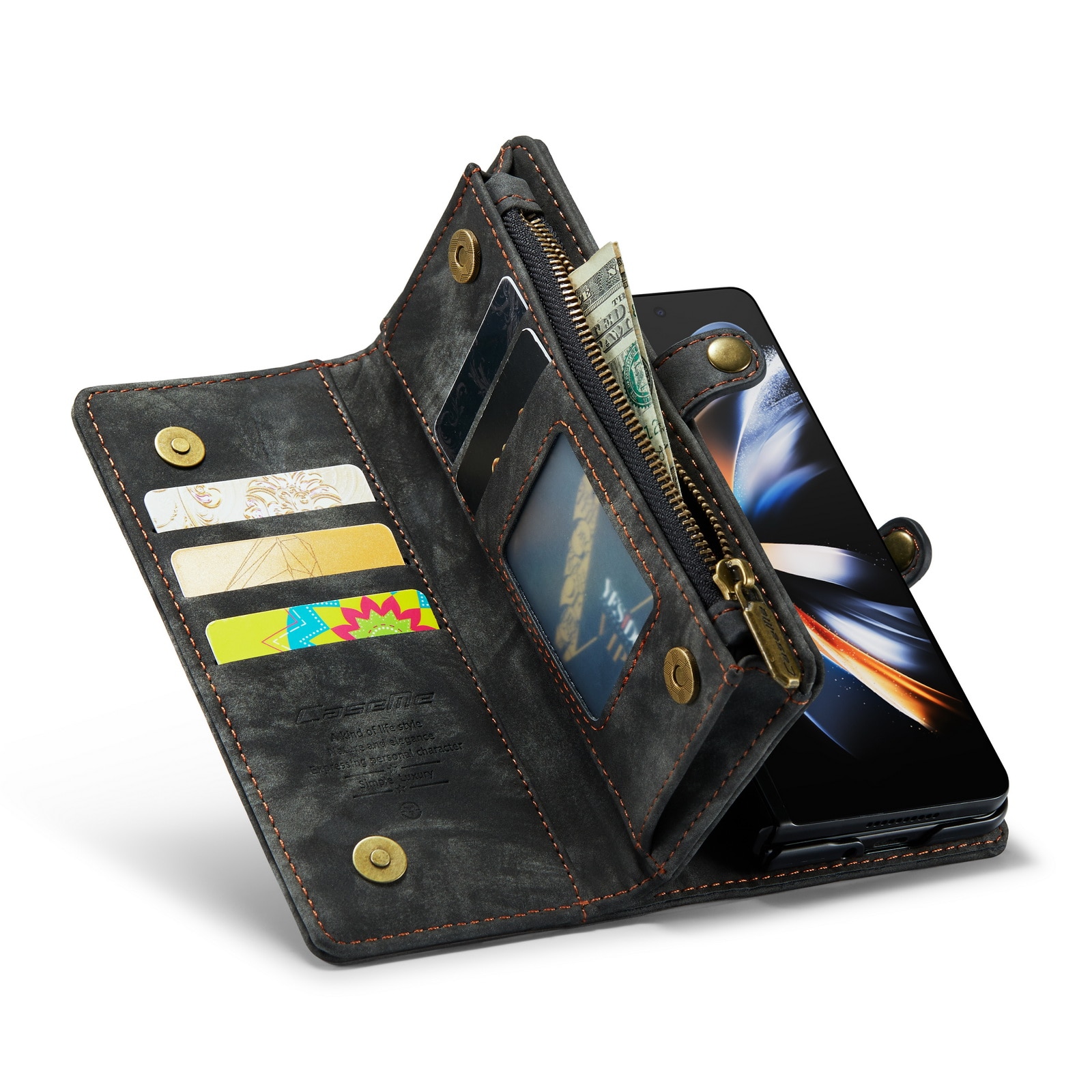 Multi-slot Mobiltaske Samsung Galaxy Z Fold 5 grå