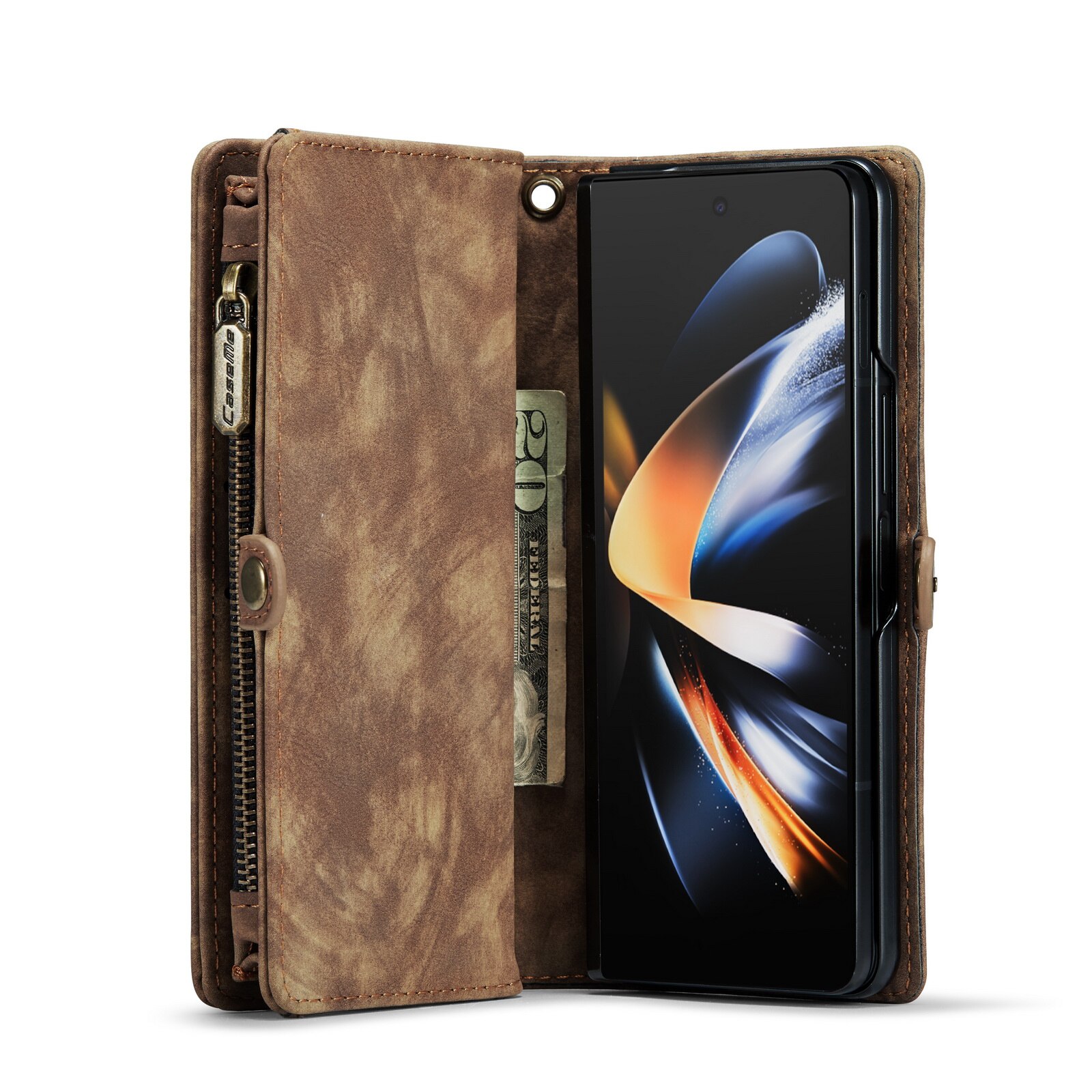 Multi-slot Mobiltaske Samsung Galaxy Z Fold 5 brun