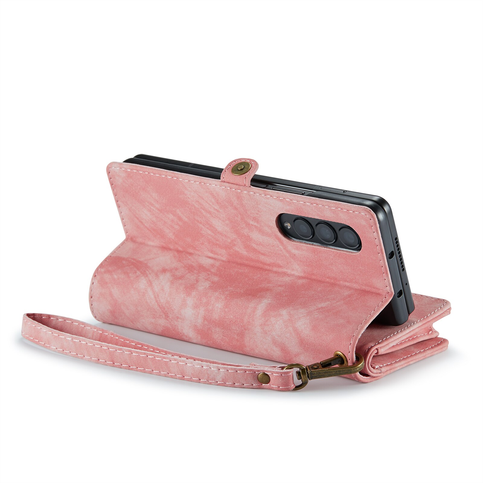Multi-slot Mobiltaske Samsung Galaxy Z Fold 4 Lyserød