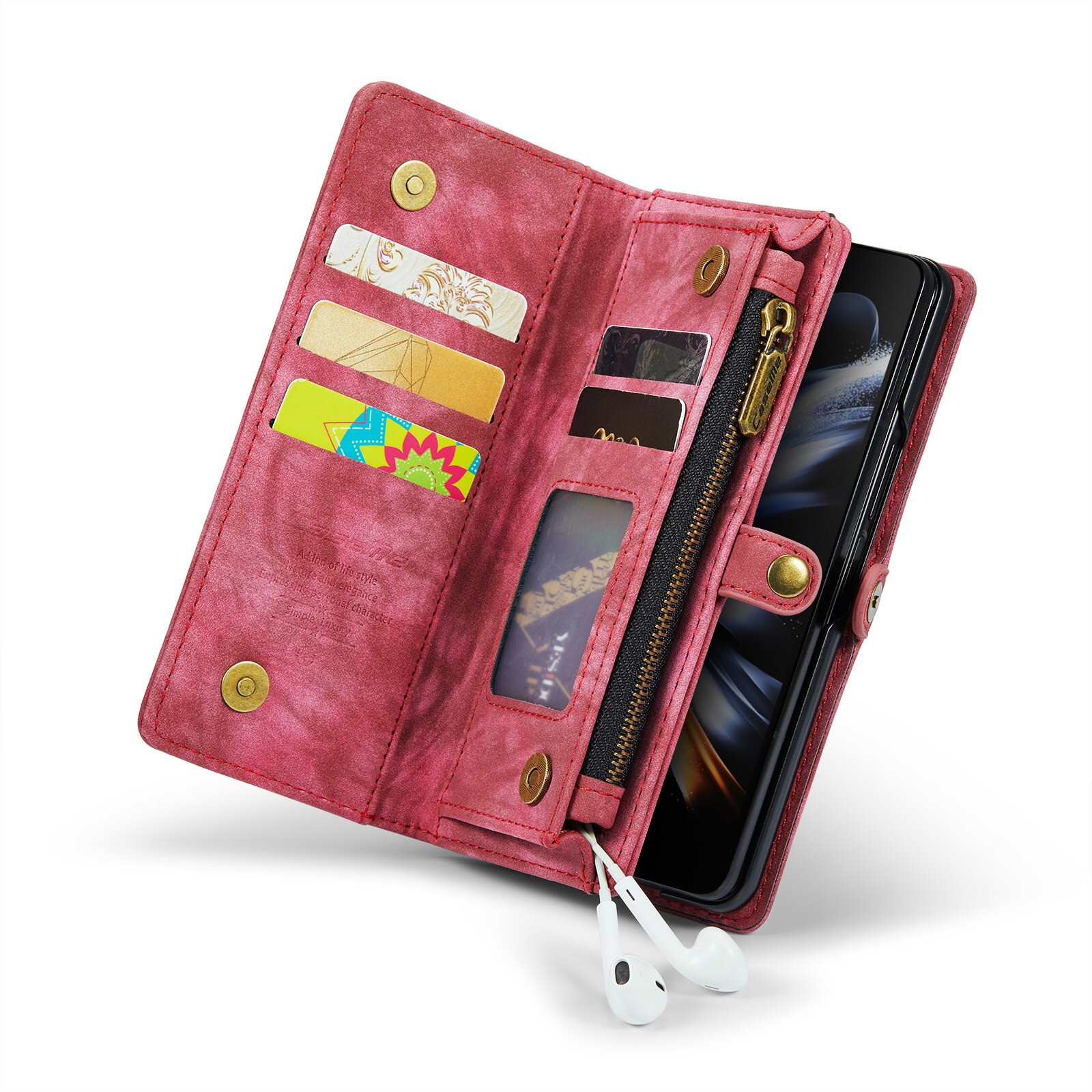 Multi-slot Mobiltaske Samsung Galaxy Z Fold 5 Rød