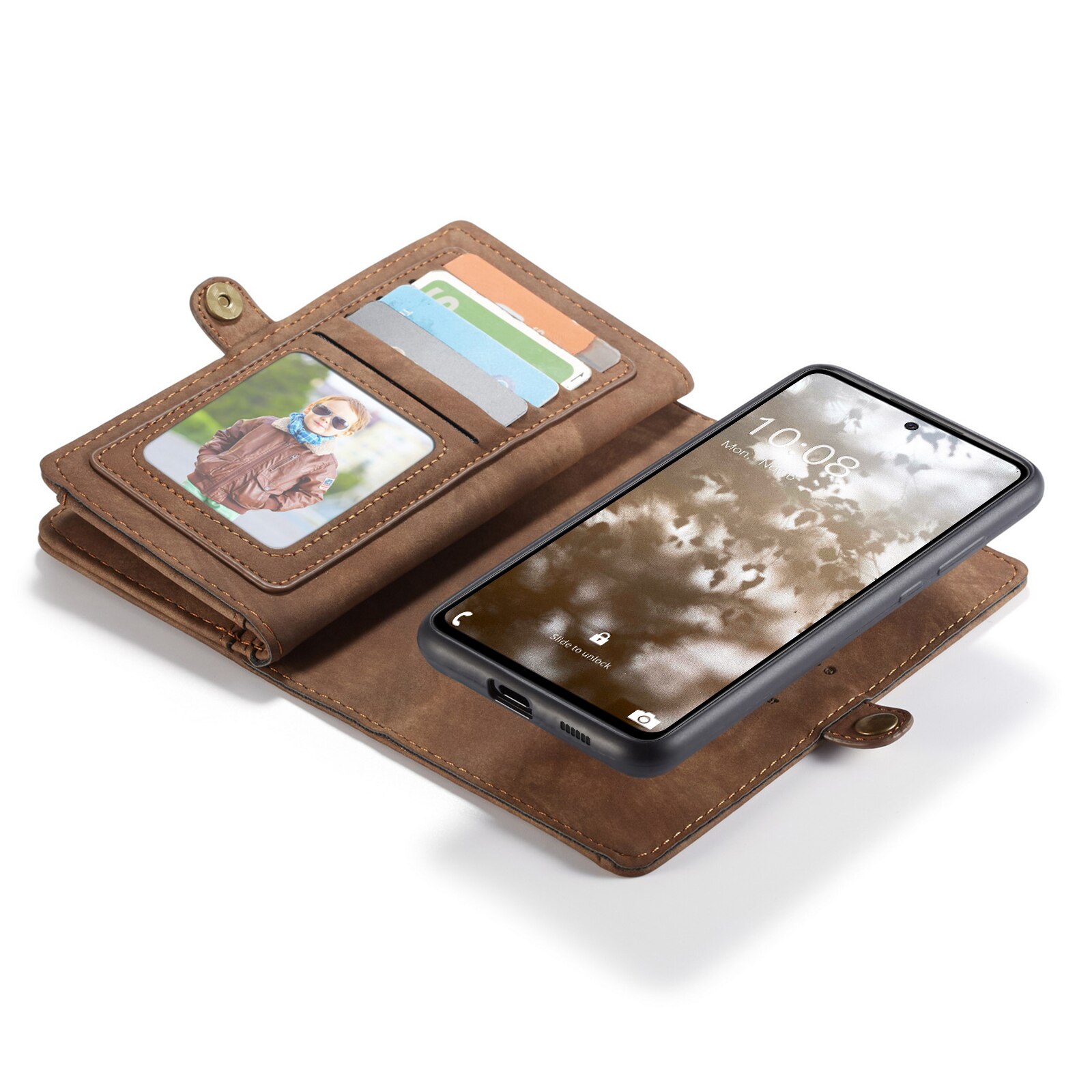 Multi-slot Mobiltaske Samsung Galaxy A53 brun